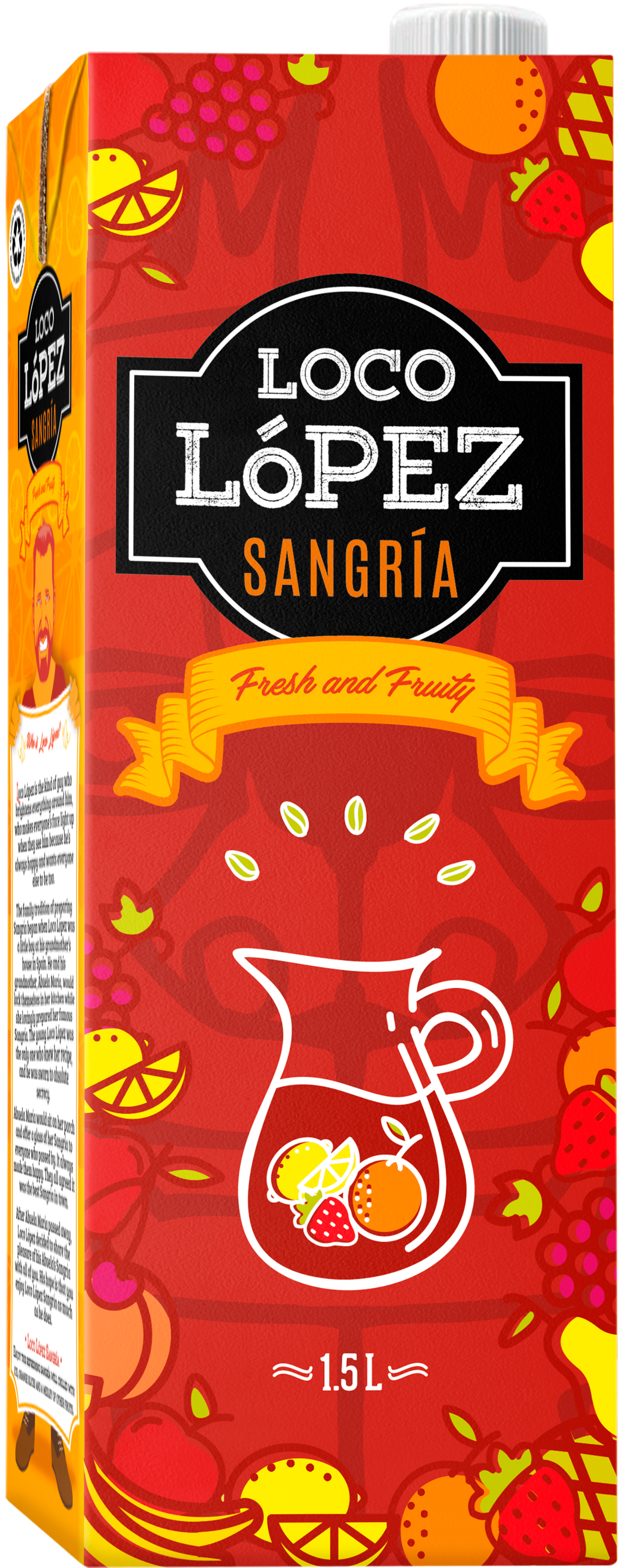 Sangria 1 - 5l Bottle - Loco Lopez Sangria (2456x4840), Png Download