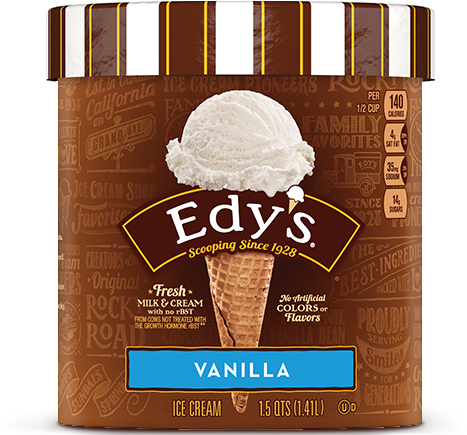 Vanilla - Edy's Ice Cream Chocolate Brownie (500x480), Png Download