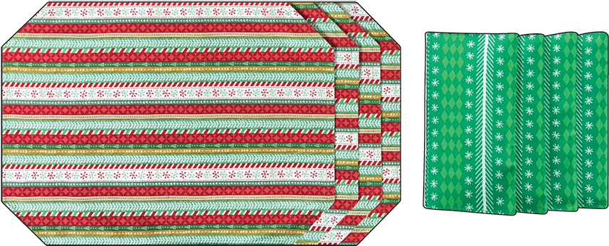 Holiday Snowflakes Placemat & Napkin Set (900x381), Png Download