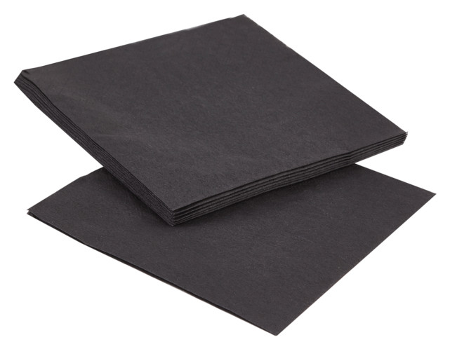Napkin, Paper, 2-ply, 25x25cm, Black - Paper Black Napkins Png (640x640), Png Download