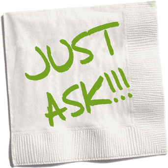 Aeroleads Just Ask Napkin - Just Ask (400x400), Png Download