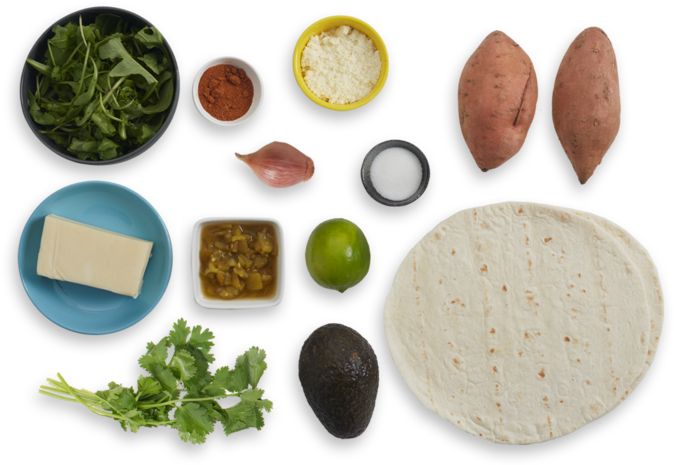 Sweet Potato & Green Chile Quesadillas With Arugula - Superfood (700x477), Png Download