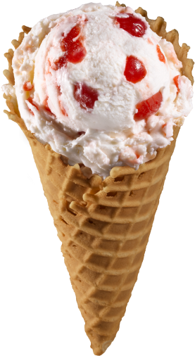 Peach Ice Cream Cone (300x524), Png Download