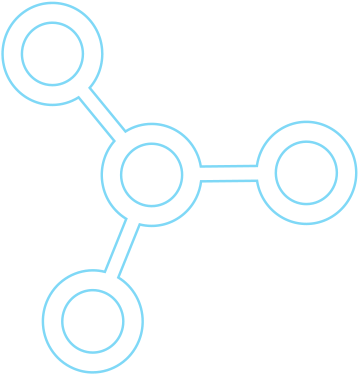 Icon Blue Molecule - Molecule Icon Png Blue (500x400), Png Download