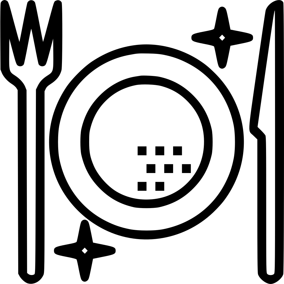 Food Meal Restaurant Dining Eat Fork Knife Comments - Circle (981x980), Png Download
