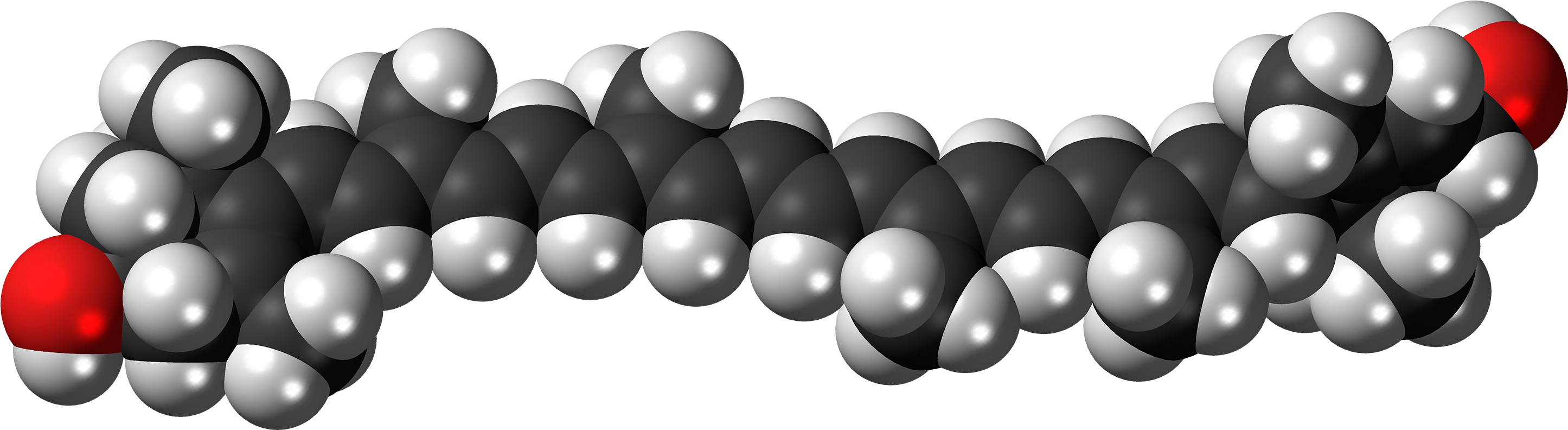 Lutein Molecule Spacefill - Lutein (3099x1000), Png Download