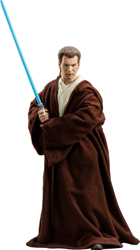 12" Star Wars Sixth Scale Figure Obi-wan Kenobi - Obi Wan Padawan Png (480x856), Png Download