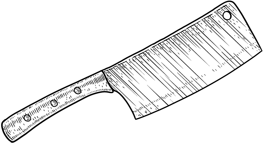 Echo & Rig Provides Top-tier Meat Obtained From A Network - Butcher Shop Knife Line Art (850x464), Png Download