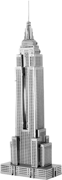 Empire State Building Silhouette Png For Kids - Fascinations Iconx Empire State Building 3d Metal Model (260x600), Png Download