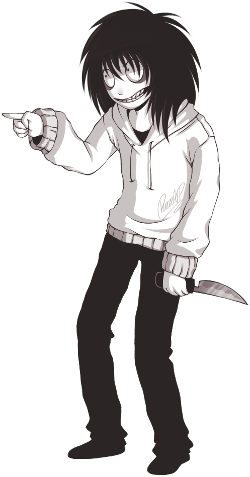 Jeff The Killer - Jeff The Killer Full Body (530x970), Png Download