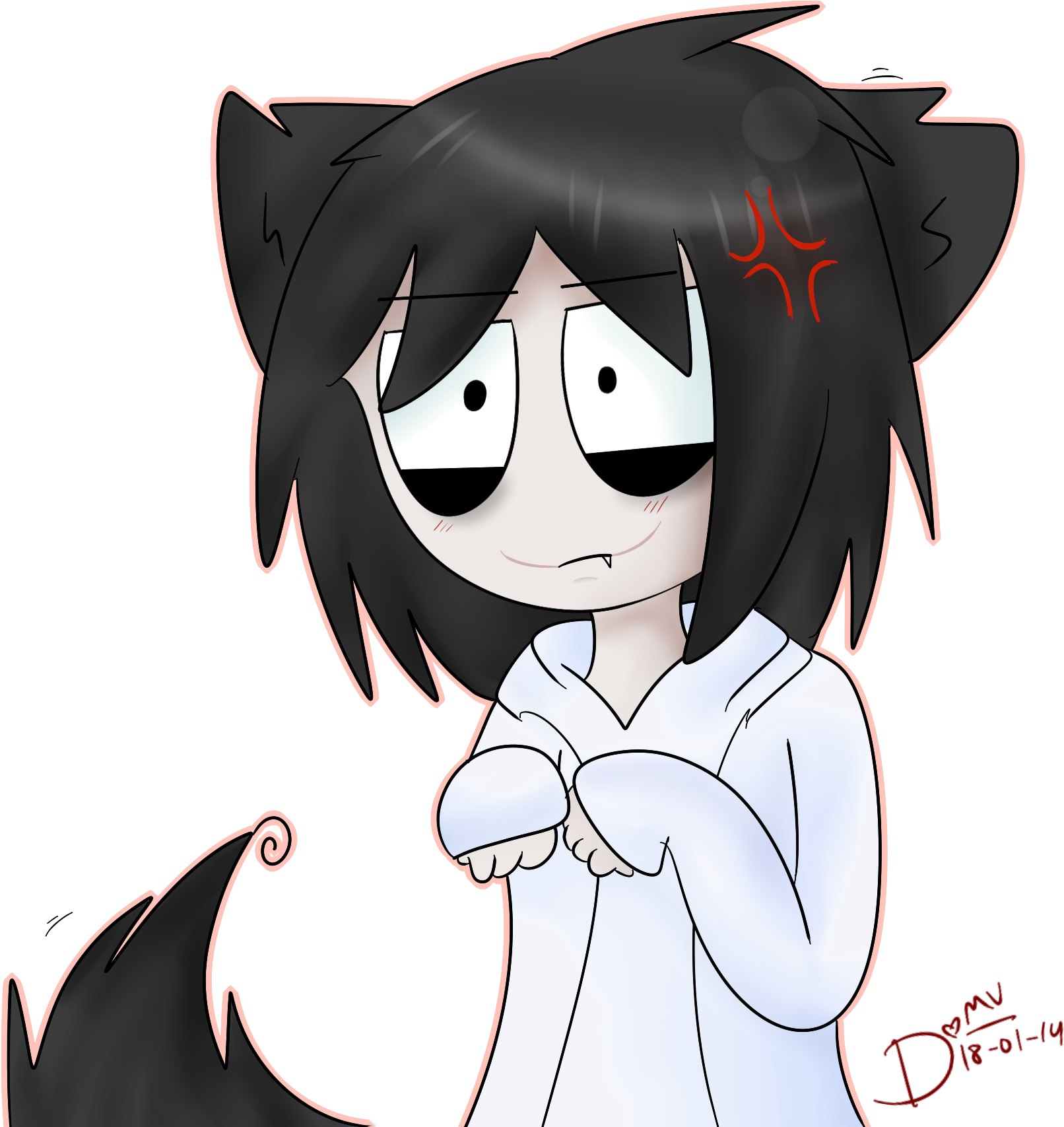 Drawn Jeff The Killer Teh - Neko Jeff The Killer (1710x1706), Png Download