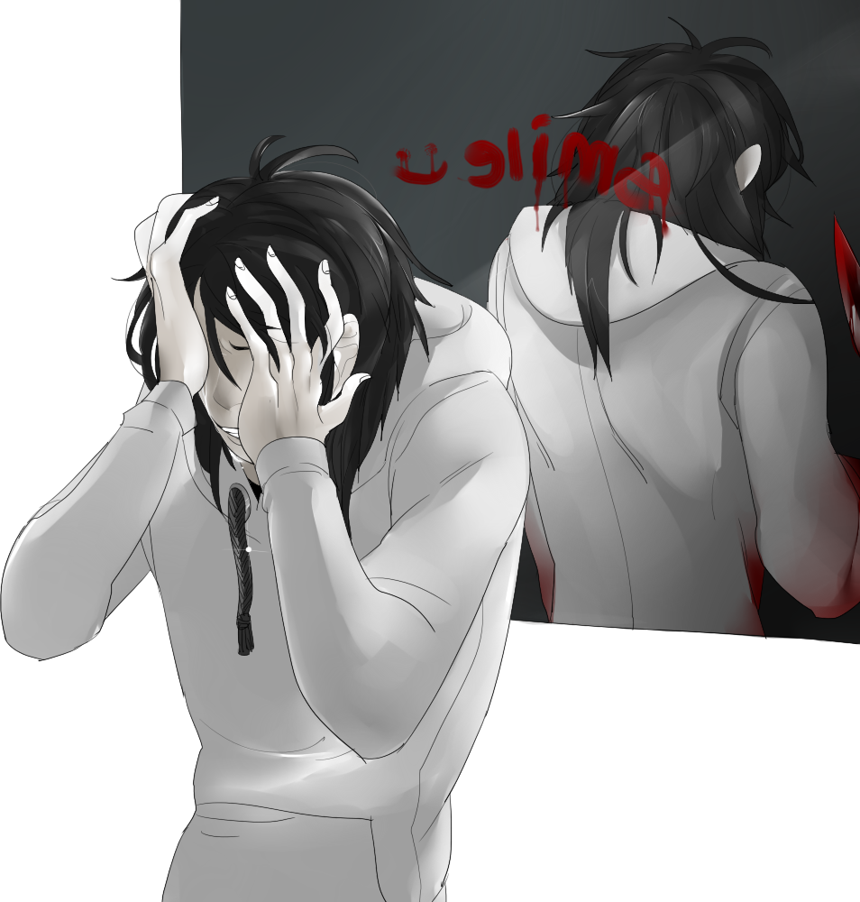 Jeff The Killer Fond D'écran Possibly With A Portrait - Creepypasta Jeff The Killer Manga (954x1000), Png Download
