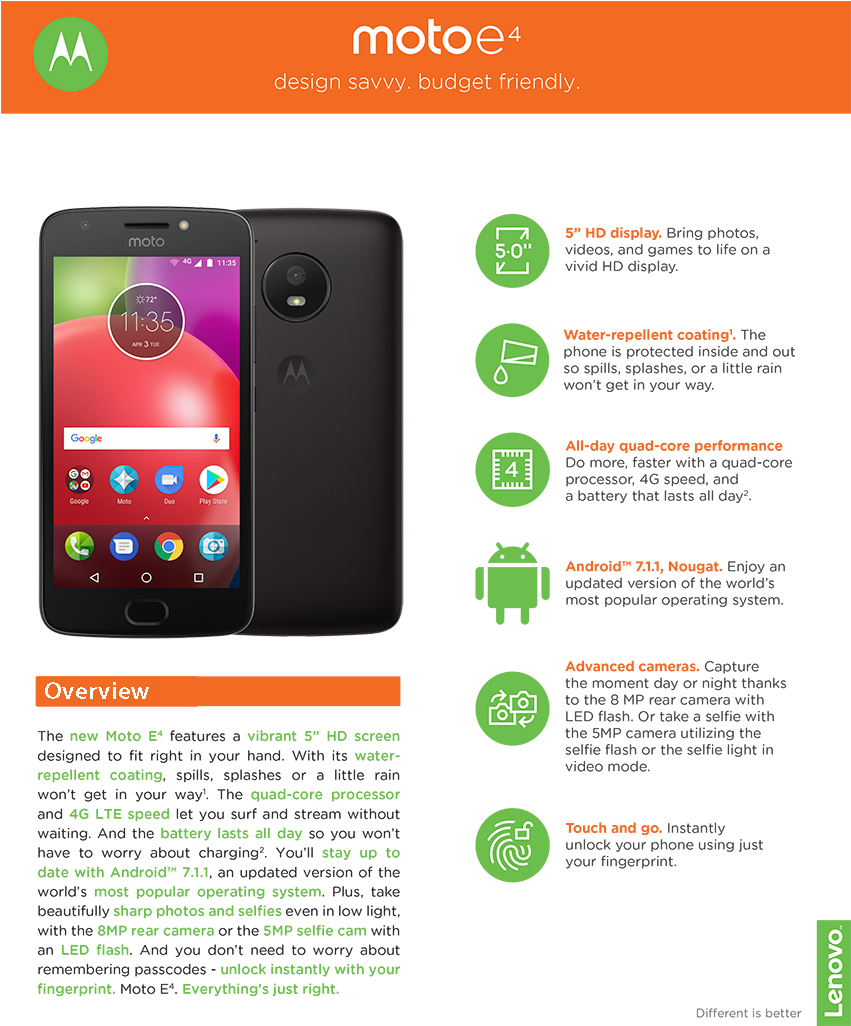 Moto E4 Moto E4 - Egc Dual Armor Moto E4 (moto E 4th Gen) Case - Brown (896x1025), Png Download