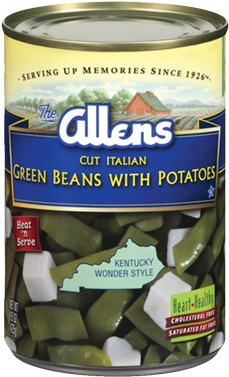Cut Italian Green Beans And Potatoes - Allens Green Beans, Cut Italian, With Potatoes - 15 (400x400), Png Download