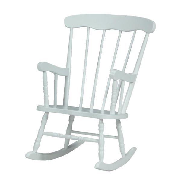 Whitewood Child Boston Rocker With White Paint Finish - Chair (600x600), Png Download
