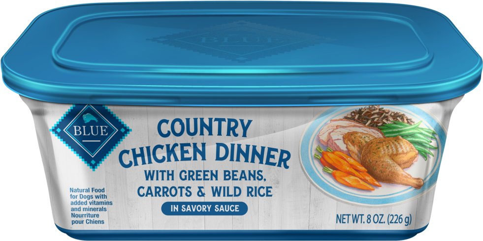 Blue Buffalo Country Chicken Dinner With Green Beans, - Blue Food For Dogs, Braised Beef Dinner, (1000x507), Png Download