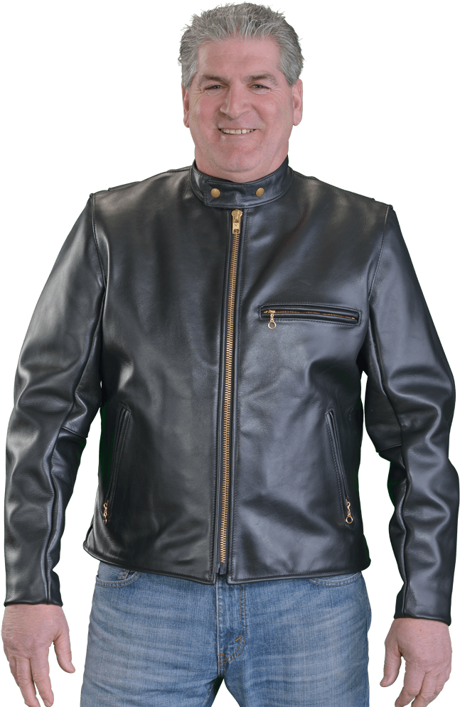 Model D Black Leather With Quilt Lining - Leather Jacket (667x1000), Png Download