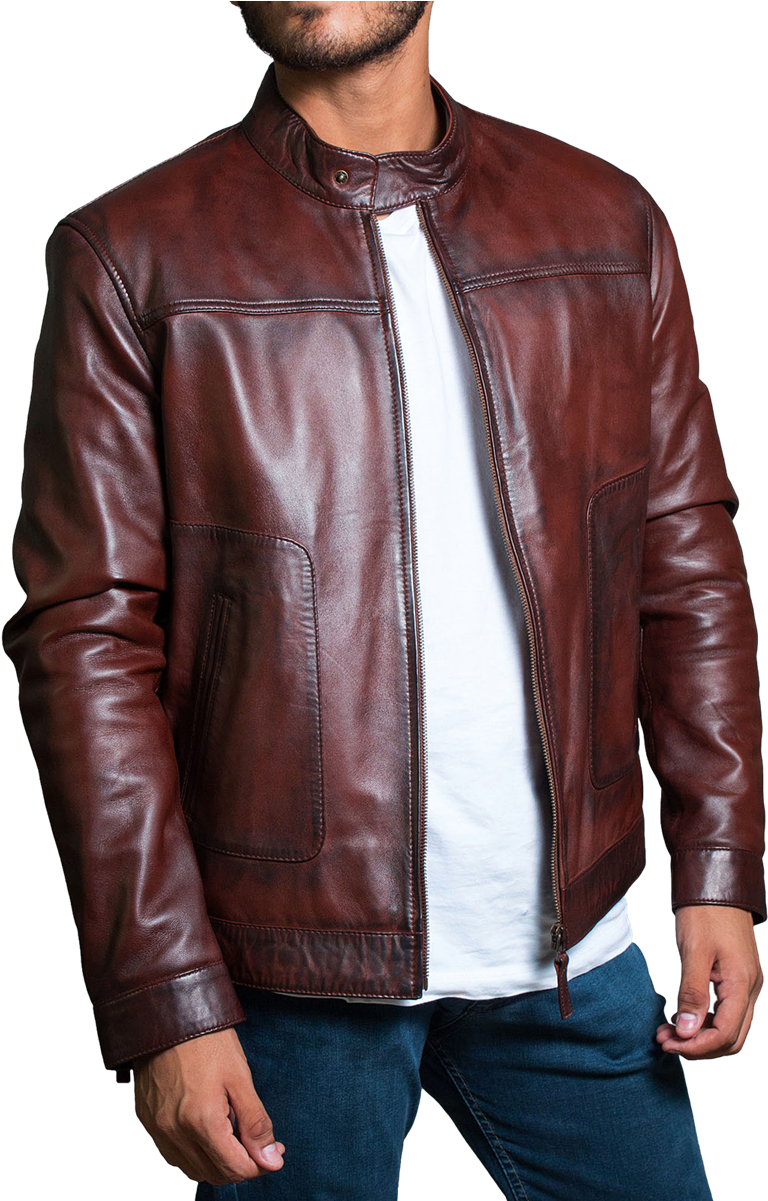 کاپشن چرم اسپرت مردانه (1200x1200), Png Download