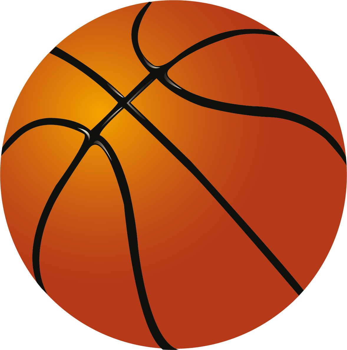 Basketball Ball Png Stock Black And White - Free Basketball Clip Art (1178x1188), Png Download