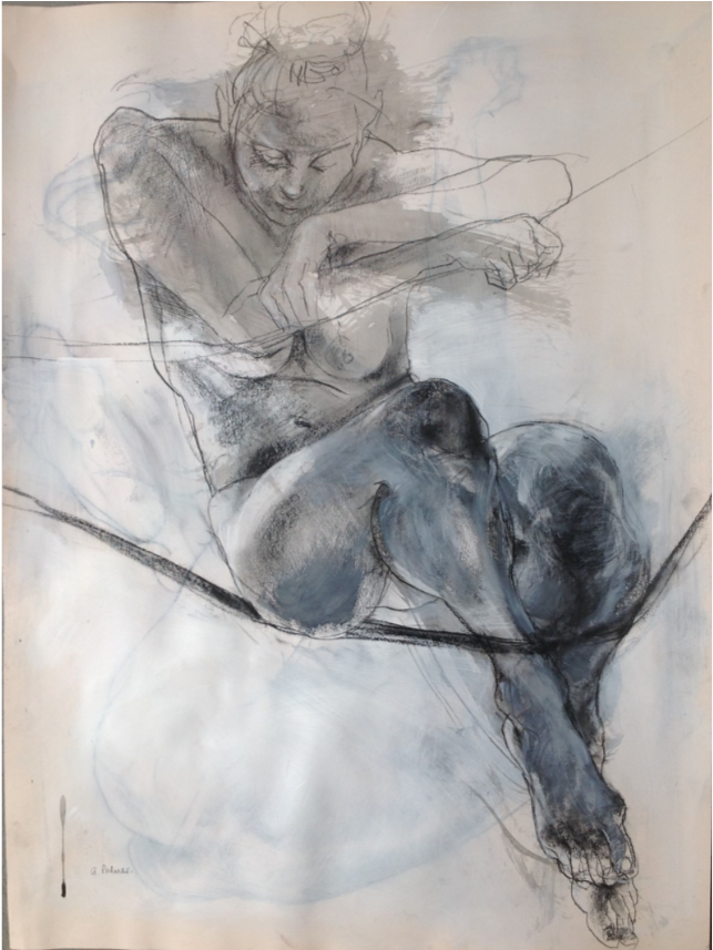 Thursday Morning, Conte Crayon And Chalk On Gesso 74x54cm - Art (1197x856), Png Download