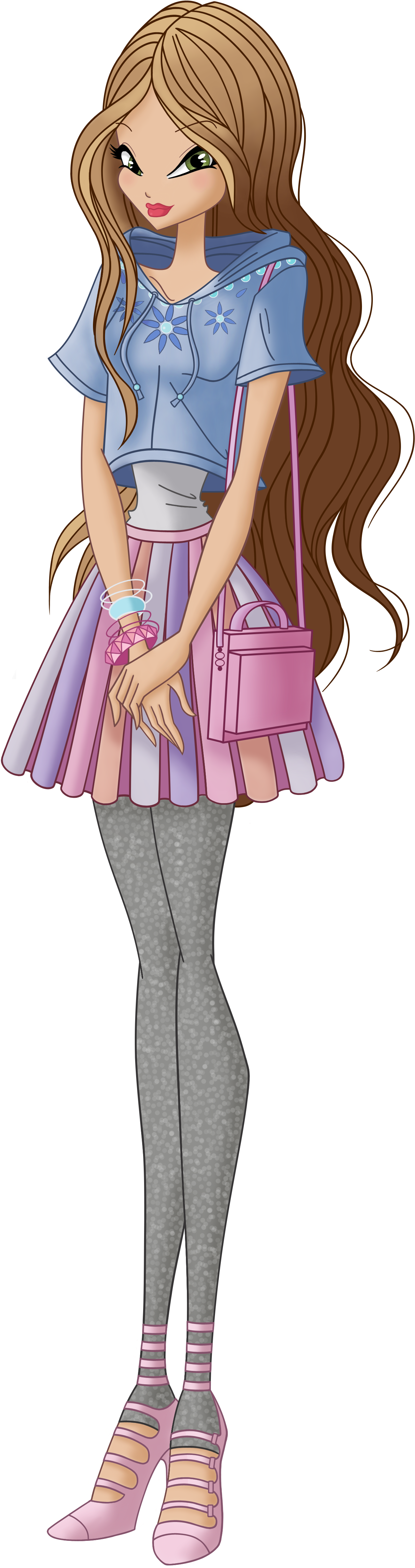 Wow Flora - Winx Flora World Of Winx (1352x5000), Png Download