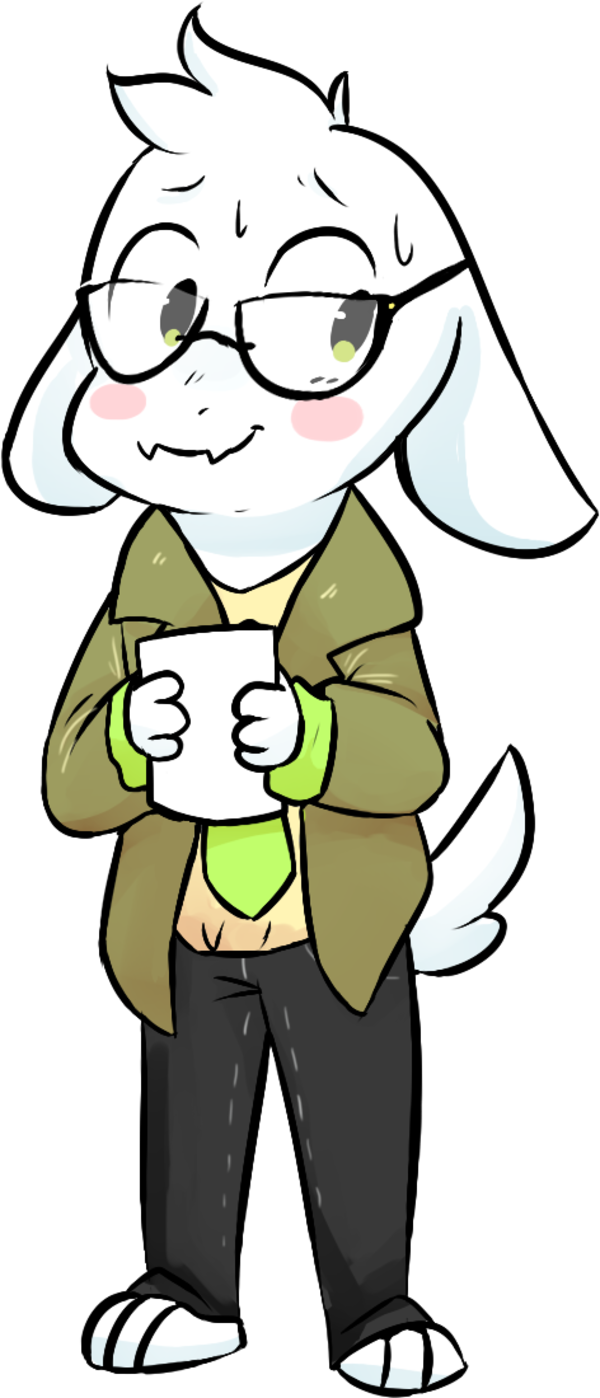 Undertale Asriel Nerd (600x1398), Png Download