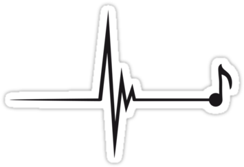 Silver Music Notes Png Download - Music Heart Beat Png (375x360), Png Download