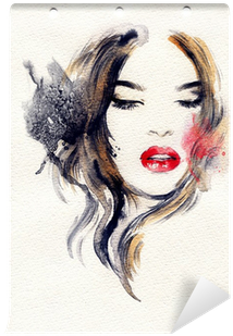 Beautiful Woman Face - Art Print: Ismagilova's Woman Face. Hand Painted Fashion (400x400), Png Download