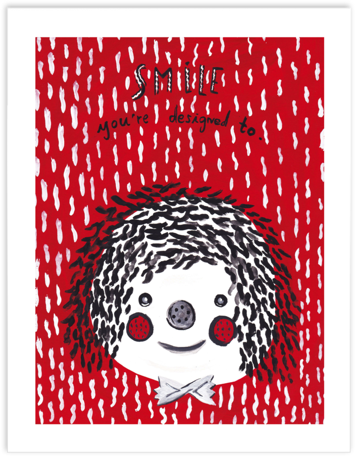 Created In 2012, This Is A Painting Of A Face I Made - Christmas Card (1024x912), Png Download