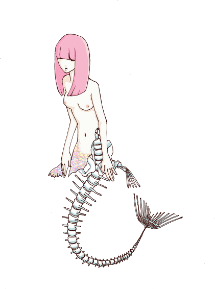 Clip Black And White Stock Half Dead Painting Influence - Cartoon (421x566), Png Download