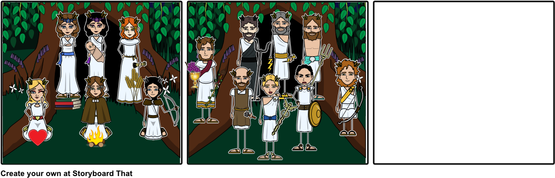 The Greek Gods & Goddess - Cartoon (1164x385), Png Download