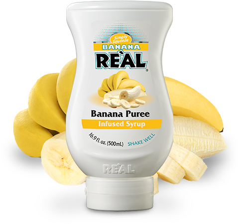 Reàl Ingredients Product Image Banana - Re'al Infused Syrup, Mango Puree - 16.9 Fl Oz Bottle (500x500), Png Download