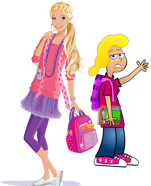 College Student Girls - Barbie Doll Clip Art (499x598), Png Download
