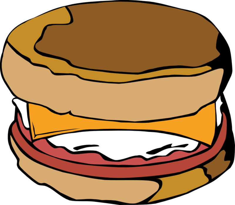 Breakfast Clipart Images - Bacon And Egg Sandwich Clip Art (800x696), Png Download