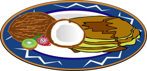 Exotic Breakfast Clip Art - Plate Clip Art (600x289), Png Download