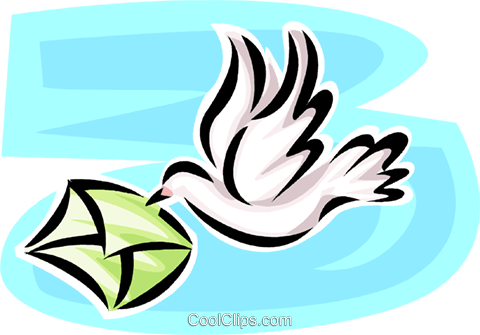 Airmail Delivery With Bird And Envelope Royalty Free - Bird Delivery (480x335), Png Download