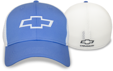 Chevrolet Fitted Blue & White Structured Cap- Open - Chevrolet (480x307), Png Download