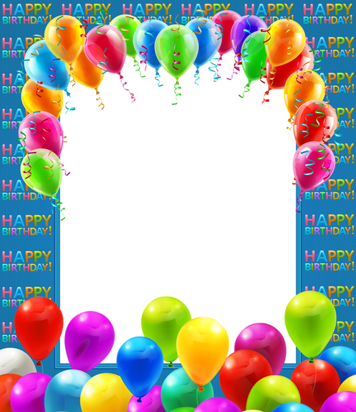 Happy Birthday Frame, Birthday Wishes, Birthday Frames, - Balloons Frame (519x600), Png Download