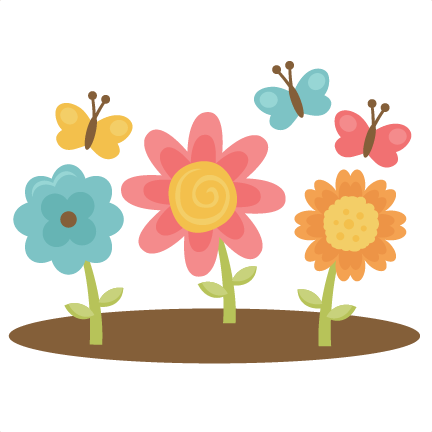Royalty Free Library Cilpart Vibrant Inspiration With - Spring Flowers And Butterflies Clipart (432x432), Png Download