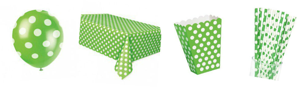 Green2 - Green/white Dot Paper Straws - 10 Count (1000x301), Png Download