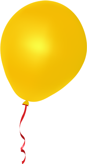 Real Balloons Png - Yellow Balloon Png Clip Art (300x547), Png Download