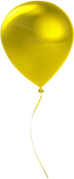 Single Yrllow Balloon Transparent Clip Art - Balloon (254x600), Png Download
