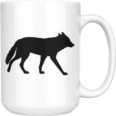 Wolf Silhouette Mug - Mug (480x480), Png Download