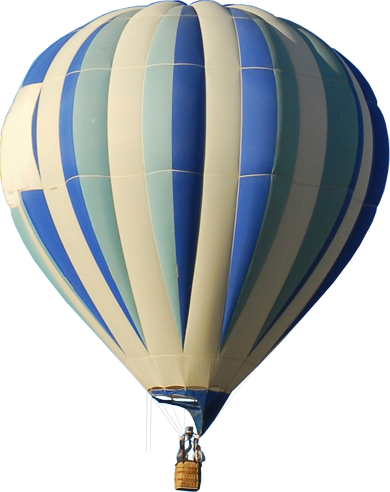 Blue Balloon For Hot Air Rides - Blue Hot Air Balloon (390x492), Png Download