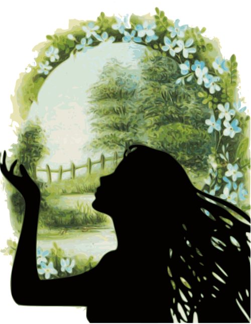 "girl In Field Of Flowers" Tagged Photos Found - Silhouette (500x645), Png Download