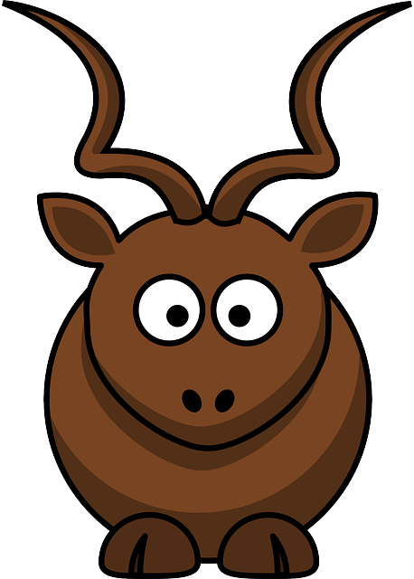 Cartoon Kudu (458x640), Png Download