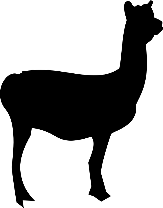 Llama Outline (563x720), Png Download