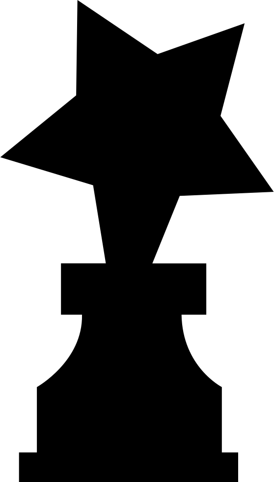 Star On A Award Trophy Silhouette Comments - Trophy Silhouette (558x980), Png Download
