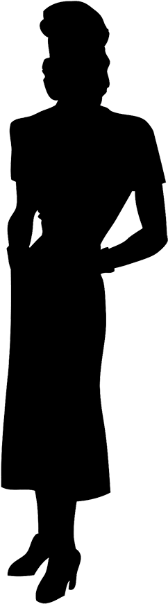 Female Silhouette - 1940s Silhouette (297x886), Png Download