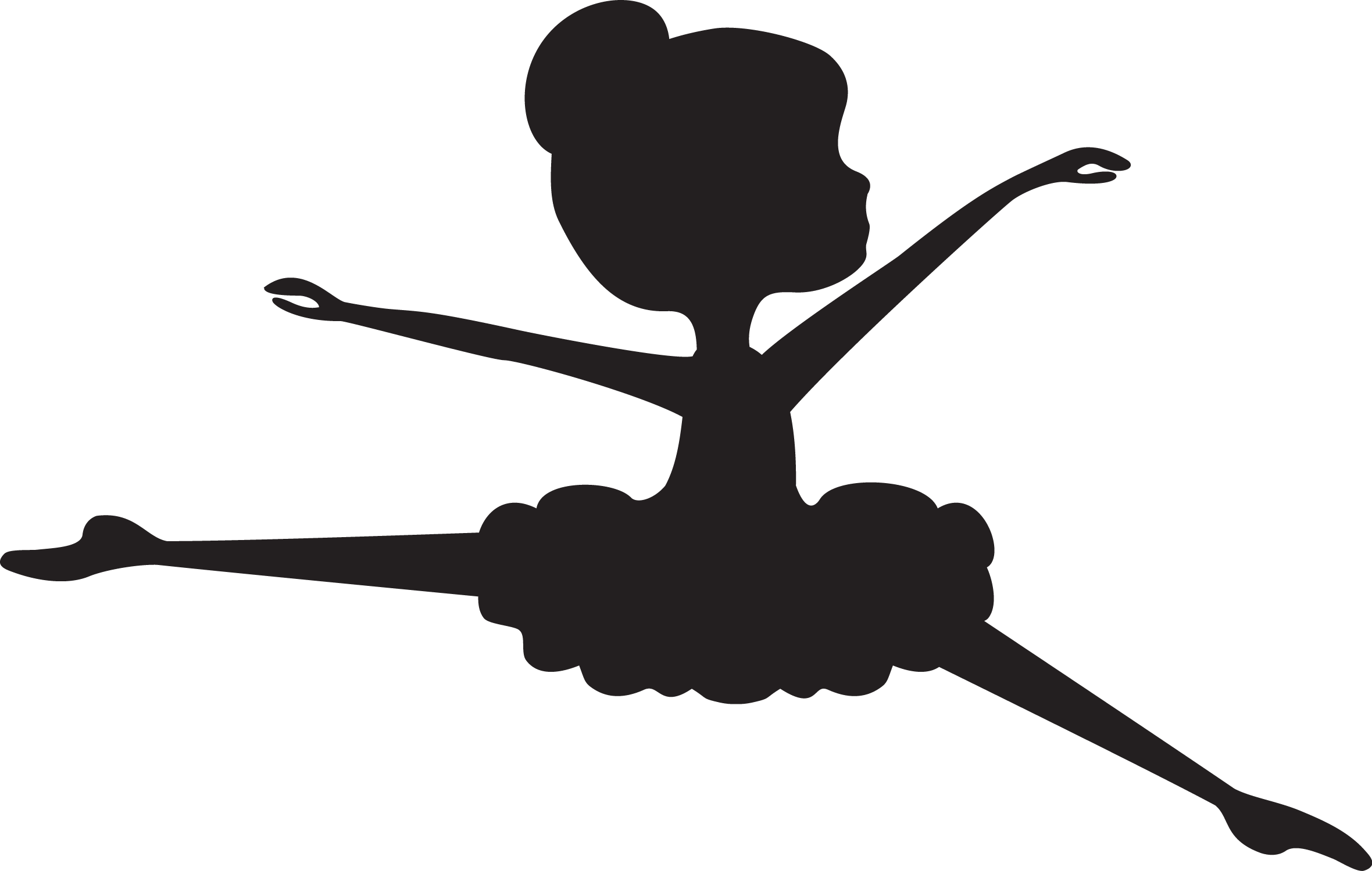 Ballerina Silhouette, Silhouette Cameo, Baby Ballet, - Siluetas De Bailarinas Niñas (2360x1500), Png Download